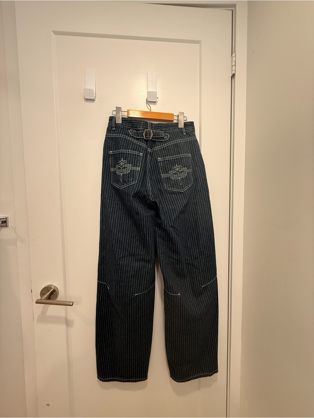 P&Co Striped Dark Blue Women's Jeans with Embroidered Back Pockets - Picture 6 of 7